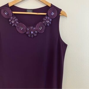 MSK | Jewel Embellished Sleeveless top in Dark Purple